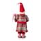 Glitzhome® 18"H Faux Fur Christmas Bathrobe Santa Figurine with Porcelain Face